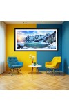 Nature Landscape Floating Frame Scenery Digital Print - (I5603) - 12x24 inch Modern Nature Wall Art for Living Room, Bedroom, Office, Hotels, Drawing Room