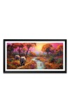Nature Landscape Floating Frame Scenery Digital Print - (I5641) - 12x24 inch Modern Nature Wall Art for Living Room, Bedroom, Office, Hotels, Drawing Room