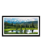 Nature Landscape Floating Frame Scenery Digital Print - (I5735) - 12x24 inch Modern Nature Wall Art for Living Room, Bedroom, Office, Hotels, Drawing Room
