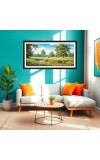 Nature Landscape Floating Frame Scenery Digital Print - (I5898) - 12x24 inch Modern Nature Wall Art for Living Room, Bedroom, Office, Hotels, Drawing Room