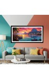 Nature Landscape Floating Frame Scenery Digital Print - (I5628) - 12x24 inch Modern Nature Wall Art for Living Room, Bedroom, Office, Hotels, Drawing Room