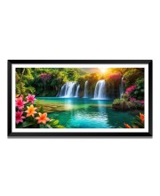 Nature Landscape Floating Frame Scenery Digital Print - (I5783) - 12x24 inch Modern Nature Wall Art for Living Room, Bedroom, Office, Hotels, Drawing Room