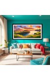 Nature Landscape Floating Frame Scenery Digital Print - (I5607) - 12x24 inch Modern Nature Wall Art for Living Room, Bedroom, Office, Hotels, Drawing Room