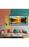 Nature Landscape Floating Frame Scenery Digital Print - (I5797) - 12x24 inch Modern Nature Wall Art for Living Room, Bedroom, Office, Hotels, Drawing Room
