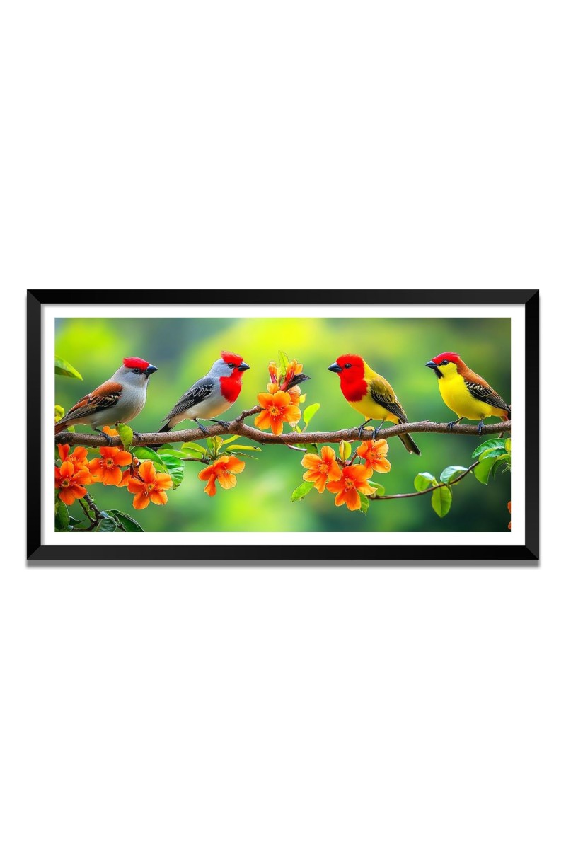 Nature Landscape Floating Frame Scenery Digital Print - (I5839) - 12x24 inch Modern Nature Wall Art for Living Room, Bedroom, Office, Hotels, Drawing Room