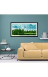 Nature Landscape Floating Frame Scenery Digital Print - (I5908) - 12x24 inch Modern Nature Wall Art for Living Room, Bedroom, Office, Hotels, Drawing Room