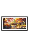 Nature Landscape Floating Frame Scenery Digital Print - (I5846) - 12x24 inch Modern Nature Wall Art for Living Room, Bedroom, Office, Hotels, Drawing Room