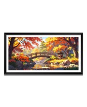 Nature Landscape Floating Frame Scenery Digital Print - (I5846) - 12x24 inch Modern Nature Wall Art for Living Room, Bedroom, Office, Hotels, Drawing Room