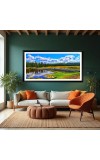 Nature Landscape Floating Frame Scenery Digital Print - (I5718) - 12x24 inch Modern Nature Wall Art for Living Room, Bedroom, Office, Hotels, Drawing Room