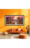 Nature Landscape Floating Frame Scenery Digital Print - (I5641) - 12x24 inch Modern Nature Wall Art for Living Room, Bedroom, Office, Hotels, Drawing Room
