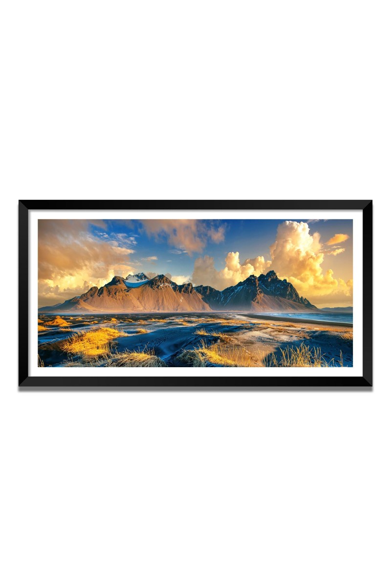 Nature Landscape Floating Frame Scenery Digital Print - (I5552) - 12x24 inch Modern Nature Wall Art for Living Room, Bedroom, Office, Hotels, Drawing Room