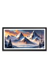 Nature Landscape Floating Frame Scenery Digital Print - (I5575) - 12x24 inch Modern Nature Wall Art for Living Room, Bedroom, Office, Hotels, Drawing Room