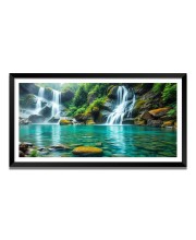 Nature Landscape Floating Frame Scenery Digital Print - (I5577) - 12x24 inch Modern Nature Wall Art for Living Room, Bedroom, Office, Hotels, Drawing Room