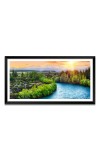 Nature Landscape Floating Frame Scenery Digital Print - (I5705) - 12x24 inch Modern Nature Wall Art for Living Room, Bedroom, Office, Hotels, Drawing Room