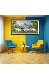 Nature Landscape Floating Frame Scenery Digital Print - (I5918) - 12x24 inch Modern Nature Wall Art for Living Room, Bedroom, Office, Hotels, Drawing Room
