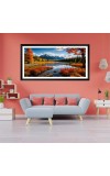 Nature Landscape Floating Frame Scenery Digital Print - (I5854) - 12x24 inch Modern Nature Wall Art for Living Room, Bedroom, Office, Hotels, Drawing Room