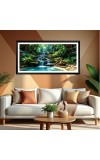 Nature Landscape Floating Frame Scenery Digital Print - (I5768) - 12x24 inch Modern Nature Wall Art for Living Room, Bedroom, Office, Hotels, Drawing Room