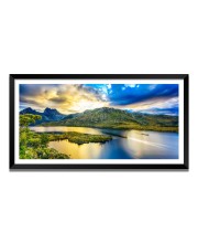 Nature Landscape Floating Frame Scenery Digital Print - (I5723) - 12x24 inch Modern Nature Wall Art for Living Room, Bedroom, Office, Hotels, Drawing Room