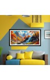 Nature Landscape Floating Frame Scenery Digital Print - (I5748) - 24x48 inch Modern Nature Wall Art for Living Room, Bedroom, Office, Hotels, Drawing Room