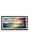 Nature Landscape Floating Frame Scenery Digital Print - (I5767) - 12x24 inch Modern Nature Wall Art for Living Room, Bedroom, Office, Hotels, Drawing Room