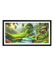 Nature Landscape Floating Frame Scenery Digital Print - (I5907) - 12x24 inch Modern Nature Wall Art for Living Room, Bedroom, Office, Hotels, Drawing Room