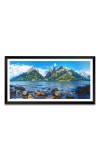 Nature Landscape Floating Frame Scenery Digital Print - (I5831) - 12x24 inch Modern Nature Wall Art for Living Room, Bedroom, Office, Hotels, Drawing Room