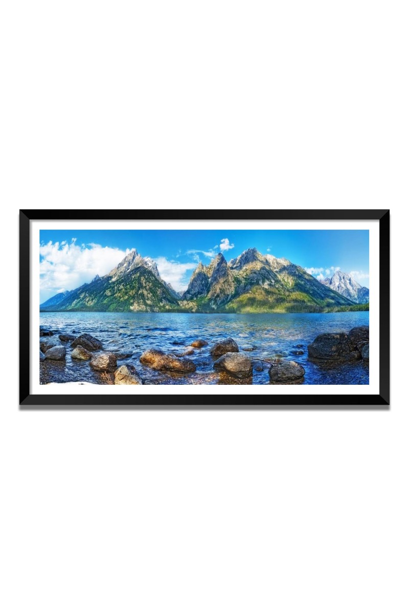 Nature Landscape Floating Frame Scenery Digital Print - (I5831) - 12x24 inch Modern Nature Wall Art for Living Room, Bedroom, Office, Hotels, Drawing Room