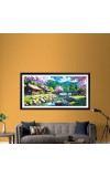 Nature Landscape Floating Frame Scenery Digital Print - (I5848) - 12x24 inch Modern Nature Wall Art for Living Room, Bedroom, Office, Hotels, Drawing Room