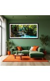 Nature Landscape Floating Frame Scenery Digital Print - (I5588) - 12x24 inch Modern Nature Wall Art for Living Room, Bedroom, Office, Hotels, Drawing Room