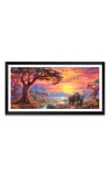 Nature Landscape Floating Frame Scenery Digital Print - (I5570) - 12x24 inch Modern Nature Wall Art for Living Room, Bedroom, Office, Hotels, Drawing Room