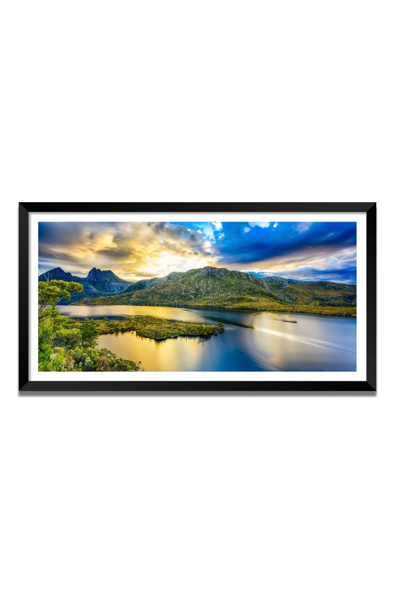 Nature Landscape Floating Frame Scenery Digital Print - (I5733) - 12x24 inch Modern Nature Wall Art for Living Room, Bedroom, Office, Hotels, Drawing Room
