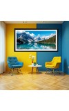 Nature Landscape Floating Frame Scenery Digital Print - (I5547) - 12x24 inch Modern Nature Wall Art for Living Room, Bedroom, Office, Hotels, Drawing Room