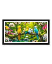 Nature Landscape Floating Frame Scenery Digital Print - (I5755) - 12x24 inch Modern Nature Wall Art for Living Room, Bedroom, Office, Hotels, Drawing Room