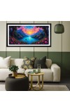 Nature Landscape Floating Frame Scenery Digital Print - (I5833) - 12x24 inch Modern Nature Wall Art for Living Room, Bedroom, Office, Hotels, Drawing Room