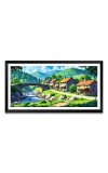 Nature Landscape Floating Frame Scenery Digital Print - (I5717) - 12x24 inch Modern Nature Wall Art for Living Room, Bedroom, Office, Hotels, Drawing Room