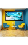 Nature Landscape Floating Frame Scenery Digital Print - (I5707) - 12x24 inch Modern Nature Wall Art for Living Room, Bedroom, Office, Hotels, Drawing Room