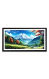 Nature Landscape Floating Frame Scenery Digital Print - (I5671) - 12x24 inch Modern Nature Wall Art for Living Room, Bedroom, Office, Hotels, Drawing Room