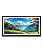 Nature Landscape Floating Frame Scenery Digital Print - (I5801) - 12x24 inch Modern Nature Wall Art for Living Room, Bedroom, Office, Hotels, Drawing Room