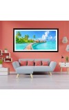 Nature Landscape Floating Frame Scenery Digital Print - (I5885) - 12x24 inch Modern Nature Wall Art for Living Room, Bedroom, Office, Hotels, Drawing Room