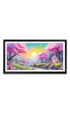 Nature Landscape Floating Frame Scenery Digital Print - (I5720) - 24x36 inch Modern Nature Wall Art for Living Room, Bedroom, Office, Hotels, Drawing Room