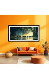Nature Landscape Floating Frame Scenery Digital Print - (I5561) - 12x24 inch Modern Nature Wall Art for Living Room, Bedroom, Office, Hotels, Drawing Room