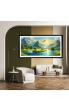 Nature Landscape Floating Frame Scenery Digital Print - (I5587) - 12x24 inch Modern Nature Wall Art for Living Room, Bedroom, Office, Hotels, Drawing Room