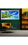 Nature Landscape Floating Frame Scenery Digital Print - (I5706) - 12x24 inch Modern Nature Wall Art for Living Room, Bedroom, Office, Hotels, Drawing Room