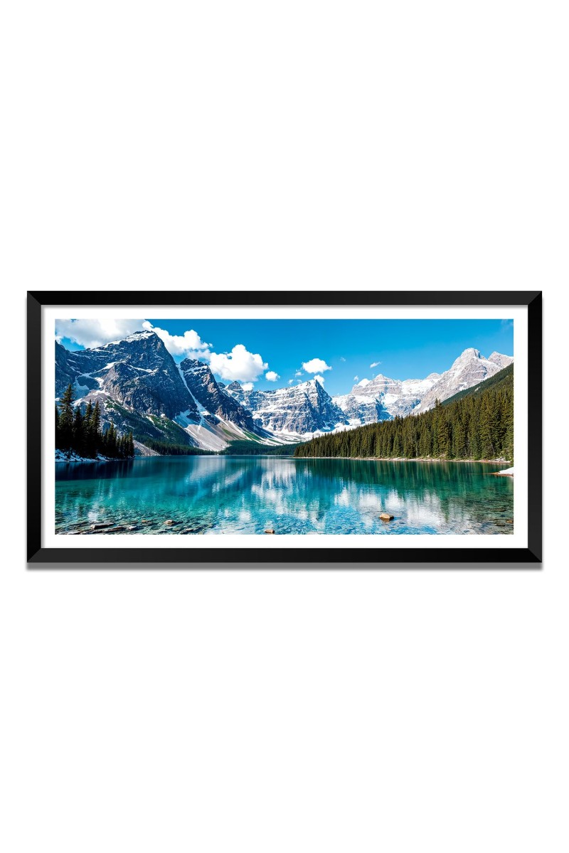 Nature Landscape Floating Frame Scenery Digital Print - (I5547) - 12x24 inch Modern Nature Wall Art for Living Room, Bedroom, Office, Hotels, Drawing Room
