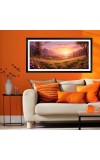 Nature Landscape Floating Frame Scenery Digital Print - (I5866) - 12x24 inch Modern Nature Wall Art for Living Room, Bedroom, Office, Hotels, Drawing Room