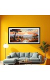 Nature Landscape Floating Frame Scenery Digital Print - (I5763) - 12x24 inch Modern Nature Wall Art for Living Room, Bedroom, Office, Hotels, Drawing Room
