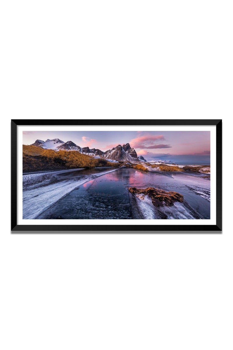 Nature Landscape Floating Frame Scenery Digital Print - (I5540) - 12x24 inch Modern Nature Wall Art for Living Room, Bedroom, Office, Hotels, Drawing Room