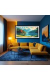 Nature Landscape Floating Frame Scenery Digital Print - (I5759) - 12x24 inch Modern Nature Wall Art for Living Room, Bedroom, Office, Hotels, Drawing Room