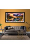 Nature Landscape Floating Frame Scenery Digital Print - (I5782) - 12x24 inch Modern Nature Wall Art for Living Room, Bedroom, Office, Hotels, Drawing Room