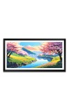 Nature Landscape Floating Frame Scenery Digital Print - (I5680) - 12x24 inch Modern Nature Wall Art for Living Room, Bedroom, Office, Hotels, Drawing Room
